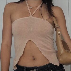 Princess Polly Light Pink Halter Crop Top